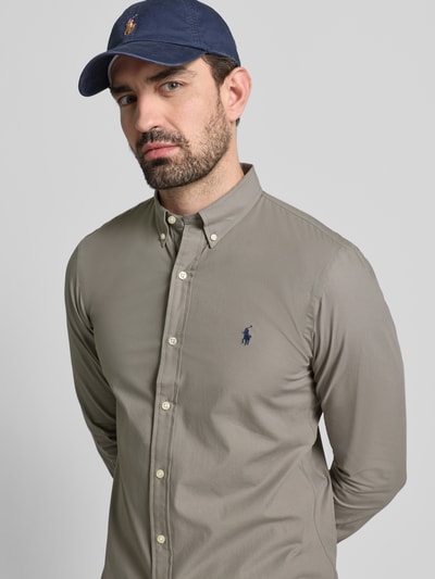 Polo Ralph Lauren Vrijetijdsoverhemd met labelstitching Antraciet - 3