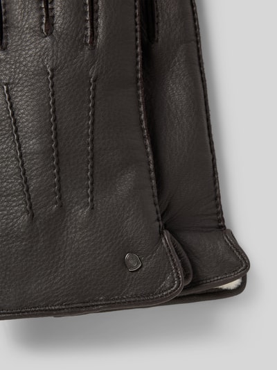 Akaroa Rękawiczki ze skórą jagnięcą model ‘BEN’ Ciemnobrązowy 2