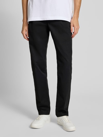 Replay Tapered fit chino met bandplooien, model 'ADHANN' Zwart - 4
