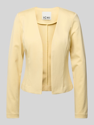 ICHI Blazer met opengewerkte voorkant, model 'KATE Short' Lichtgeel - 2