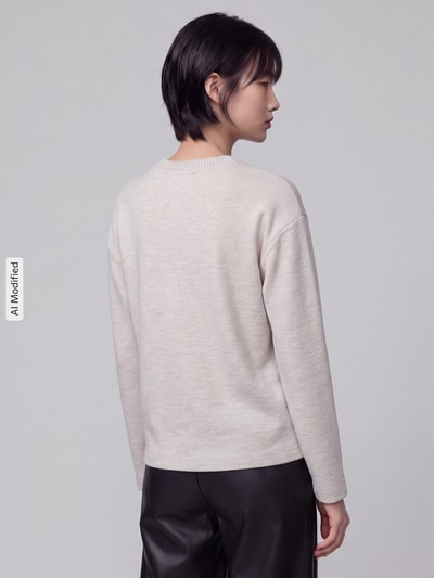 s.Oliver RED LABEL Relaxed Fit Sweatshirt aus Baumwoll-Mix  Offwhite 5