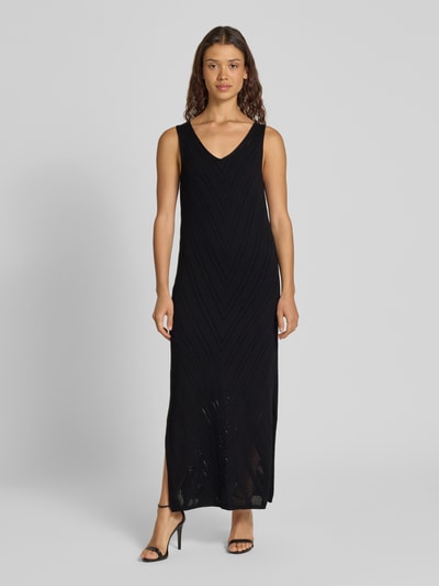 MOS MOSH Sukienka z dzianiny z ażurowym wzorem model ‘Alvana’ Czarny 4