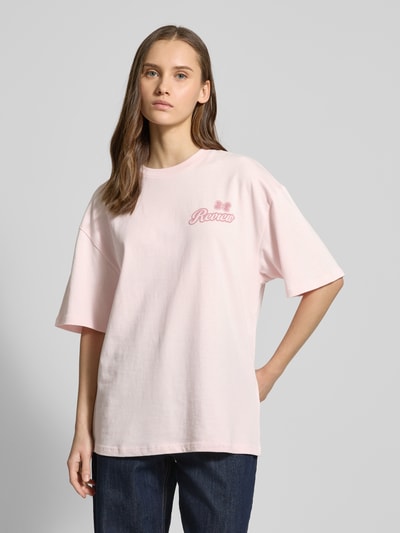 Review Oversized T-Shirt mit Label-Print Rose 4