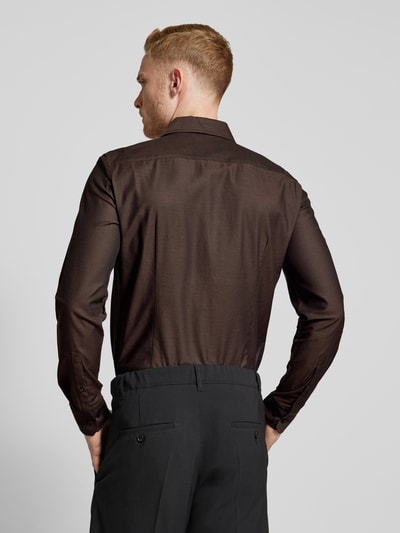 JOOP! Slim Fit Business-Hemd mit Kentkragen Dunkelbraun 5