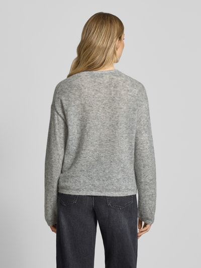 MOS MOSH Gebreide pullover met ronde hals, model 'Mape' Middengrijs gemêleerd - 5