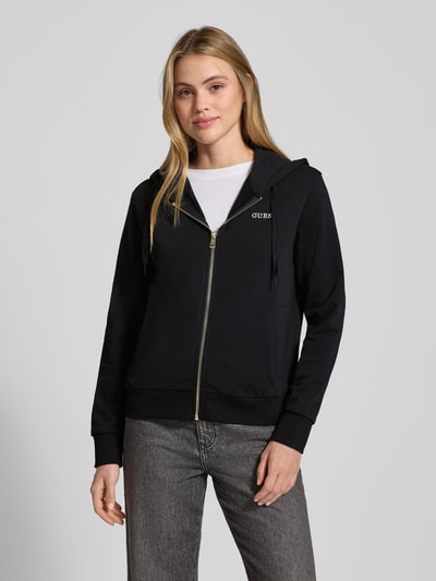 Guess Sweatjack met labelstitching, model 'SOFIA' Zwart - 4
