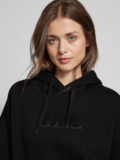 FIRE + ICE Hoodie mit Strasssteinbesatz Modell 'NELLY' Black 3