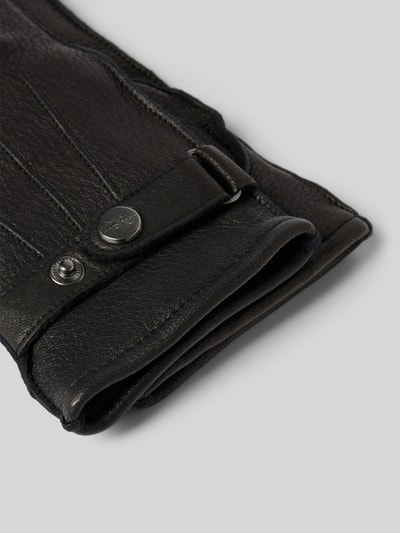 Pearlwood Handschuhe aus Leder mit Label-Detail Black 2