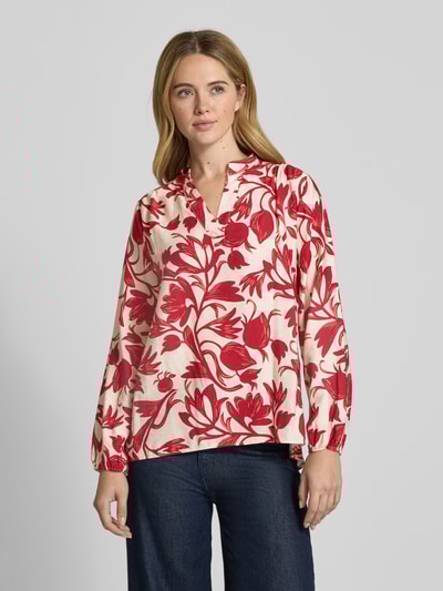ZABAIONE Relaxed fit blouse van vicosemix, model 'Lu44z' Lichtrood - 4