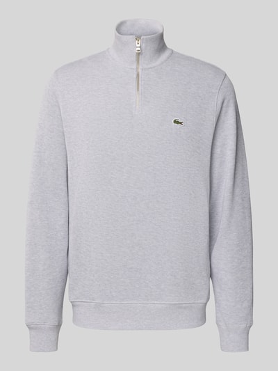 Lacoste Bluza z kołnierzem o kroju regular fit z czystej bawełny Jasnoszary 2