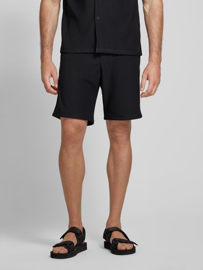 JAKE*S STUDIO MEN Regular Fit Shorts in Ripp-Optik Black 4