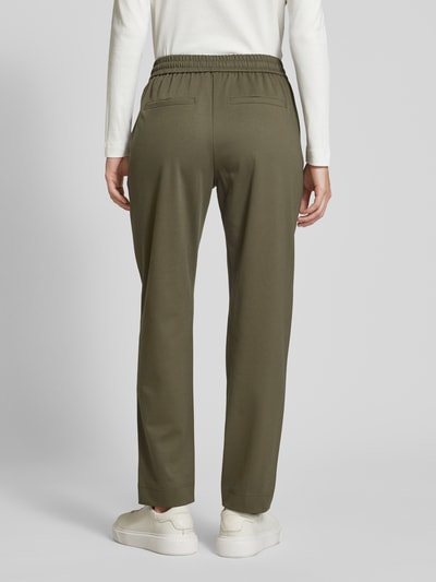 s.Oliver RED LABEL Relaxed fit joggingbroek in twill-look met vaste persplooien Donkergroen - 5