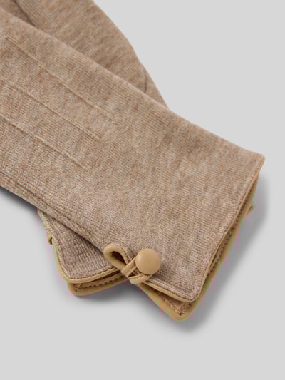 EEM Regular fit handschoenen met knoopsluiting Beige - 3