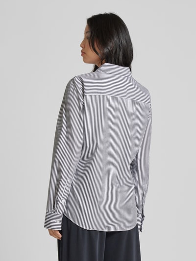 Tommy Hilfiger Blouse met streepmotief, model 'ESSENTIAL' Marineblauw - 5