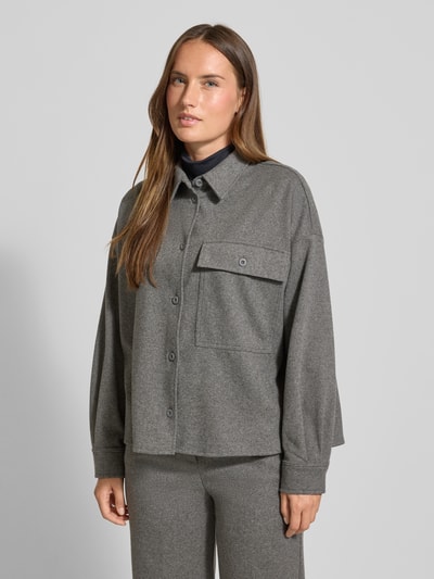 Weekend Max Mara Oversized Hemdbluse mit Baumwoll-Anteil Modell 'NANCY' Dunkelgrau 4