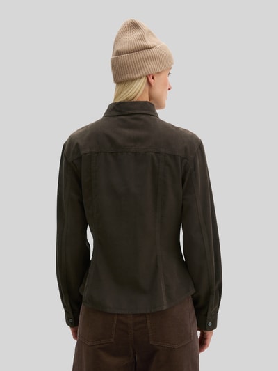 Marc O'Polo Regular Fit Langarmbluse aus reiner Baumwolle Dunkelbraun 5