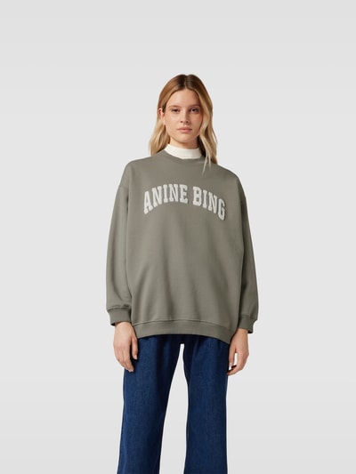 Anine Bing Oversized Sweatshirt mit Label-Detail Mittelgrau 4