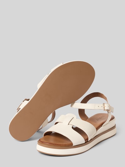 Produktfoto, Sandalen aus echtem Leder mit Schnalle von INUOVO, naturalna skóra, kształt sandałów zaokrąglony, sprzączka, bez zapięcia na pięcie, gładka podeszwa, wysokość obcasa 2 cm w rozmiarze 40