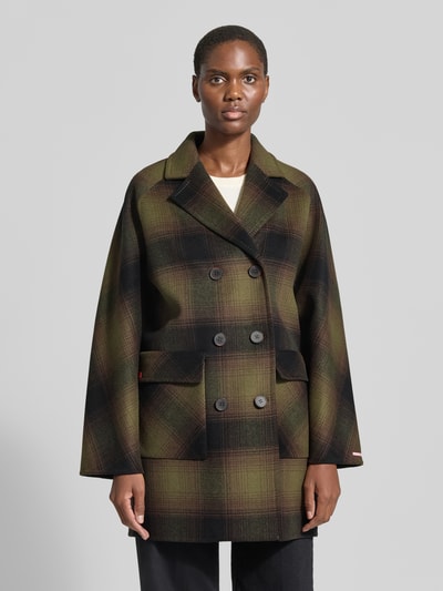MAX&Co. Regular fit lange wollen jas met dubbele knoopsluiting model 'GIURIA' Groen - 4