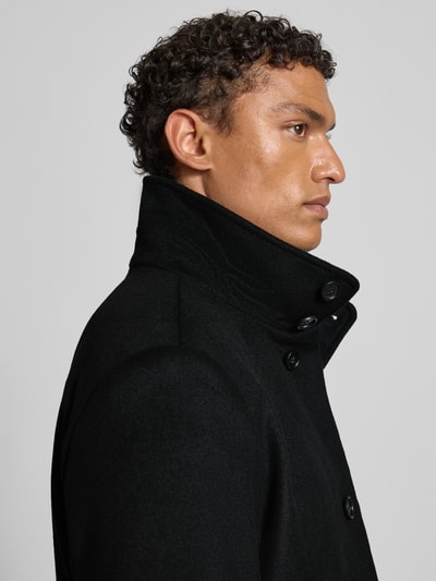 Tiger Of Sweden Wollmantel mit Kaschmir-Anteil und Stehkragen Modell 'Aleric' Black 3
