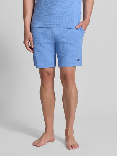 HUGO Regular Fit Sweatshorts aus Baumwoll-Mix Modell 'AUSTIN' Blau 4