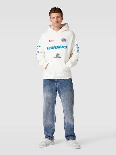 Low Lights Studios Hoodie mit Label-Print Modell 'Arctic Racer' Offwhite 1