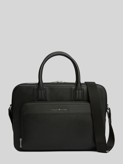 Tommy Hilfiger Torba na laptop z taśmą do mocowania na walizce i z napisem z logo BLACK 2