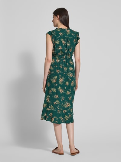 Apricot Midikleid aus Viskose mit Bindegürtel Gruen 5