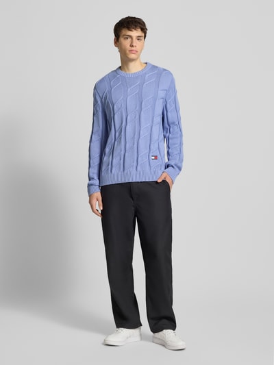 Tommy Jeans Regular fit gebreide pullover van zuiver katoen Lichtblauw - 1