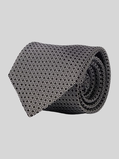altea Seidenkrawatte mit Strukturmuster Modell 'Gange' Black 1