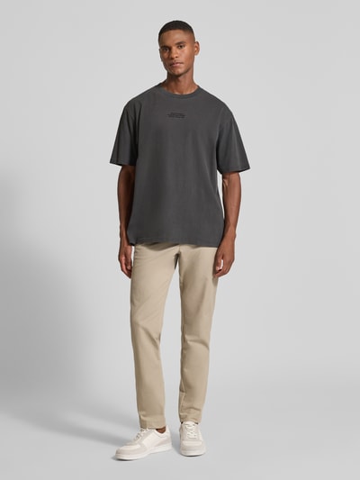 Wood Wood T-Shirt mit Label-Stitching Modell 'Oliver' BLACK 1