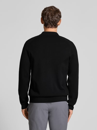 BOSS Green Relaxed Fit Strickjacke aus Viskose-Mix Modell 'HOLE' Black 5