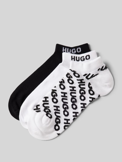 HUGO Sneakersokken met labelprint in een set van 3 paar Zwart - 1