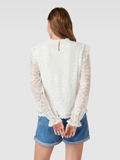 Pieces Blouse met gehaakt kant, model 'COLLINE' Wit - 5