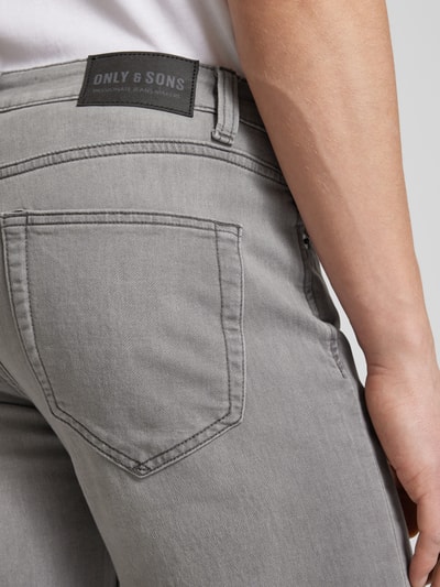 Only & Sons Szorty jeansowe o kroju regular fit z wpuszczanymi kieszeniami Średnioszary 3