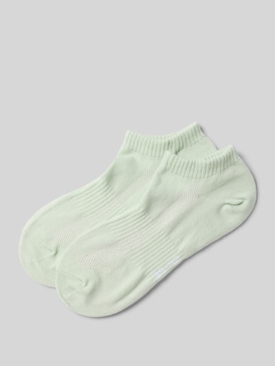 Produktfoto, Ankle Socks im 2er-Pack mit gerippten Bündchen von Snocks, Herren, aus Baumwoll-Mix mit Stretch-Anteil, hellgrün, strukturierte Oberfläche.