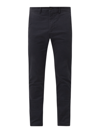 !Solid Slim Fit Chino mit Stretch-Anteil  Dunkelblau 2