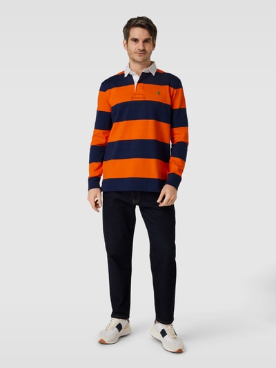 Polo Ralph Lauren Classic fit shirt met lange mouwen en streepmotief Oranje - 1