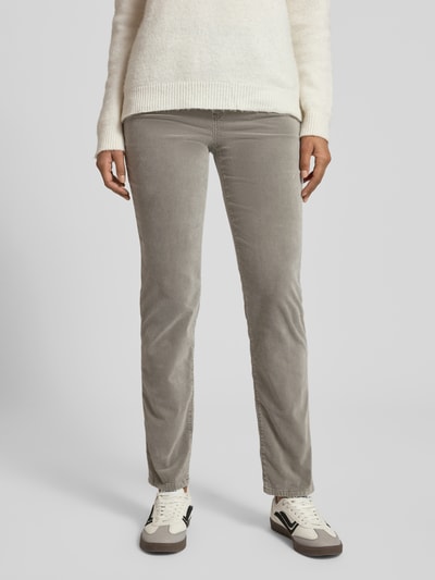 Marc Cain Stoffhose mit elastischem Logo-Bund Hellgrau 4