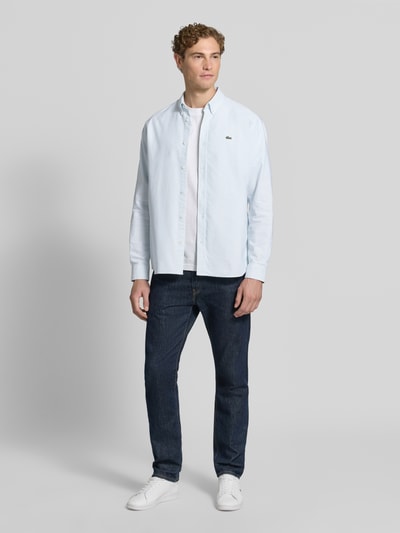 Lacoste Regular Fit Freizeithemd aus reiner Baumwolle Hellblau 1