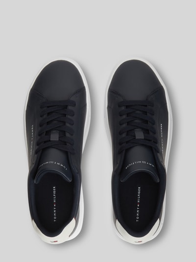 Tommy Hilfiger Sneakersy z mieszanki skóry z detalami z logo Ciemnoniebieski 3