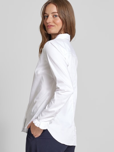 MOS MOSH Bluse in unifarbenem Design mit verdeckter Knopfleiste Weiss 3