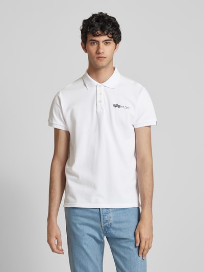 Alpha Industries Regular fit poloshirt met labelprint Wit - 4