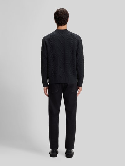 BOSS Orange Pullover aus Schurwolle mit Zopfstruktur Marine 5
