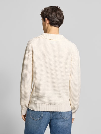 Hugo Blue Oversized Strickpullover aus Baumwoll-Mix Offwhite 5