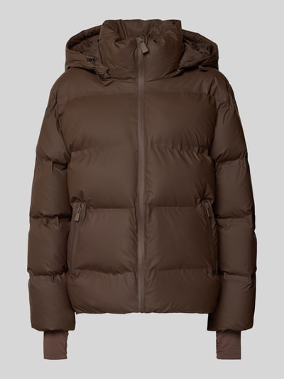 Neo Noir Steppjacke mit Reißverschlusstaschen Dunkelbraun 2