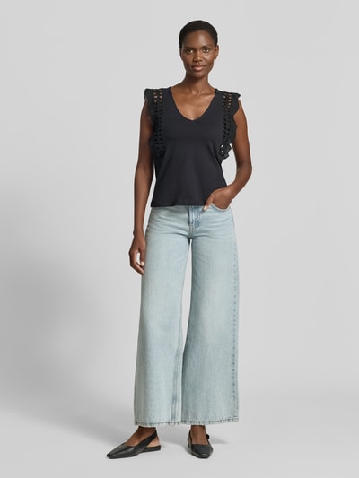 VERO MODA Regular Fit Top aus reiner Baumwolle Modell 'GABBY' Black 1