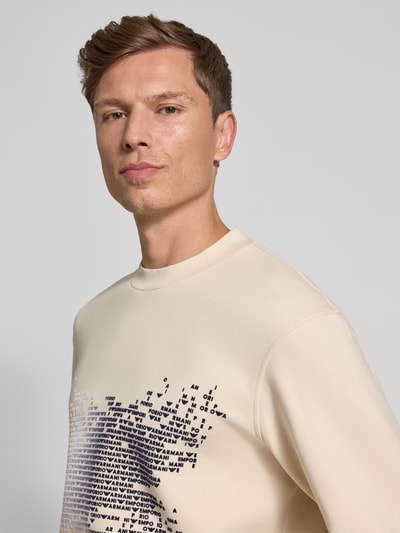 Emporio Armani Sweatshirt mit gerippten Abschlüssen Beige 3