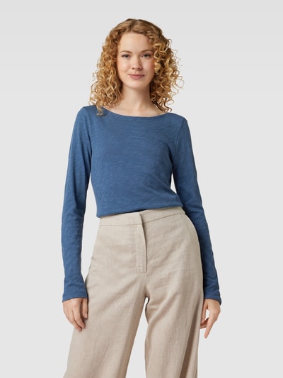 Marc O'Polo Longsleeve aus Baumwolle mit U-Boot-Ausschnitt Jeansblau 4