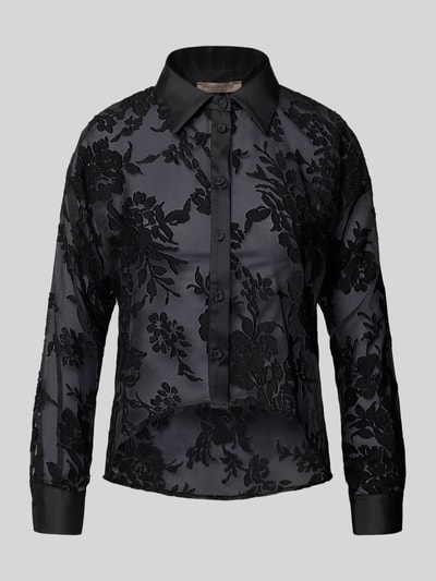 Rinascimento Overhemdblouse in semi-transparante look Zwart - 2